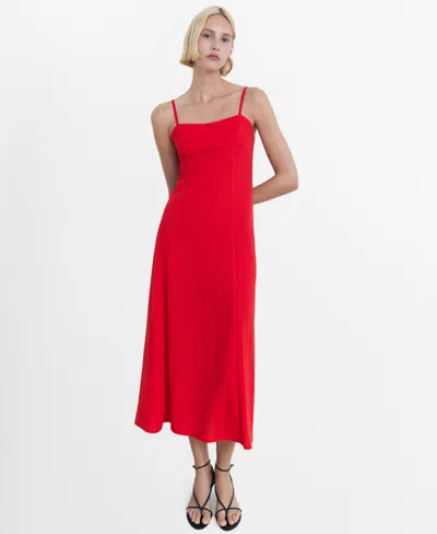 MANGO WOMEN'S BOW ON THE BACK MIDI DRESS