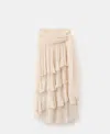 Mango Ruffled Skirt With Bow In Neutral