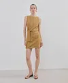 Mango Bow Short Dress In Brown