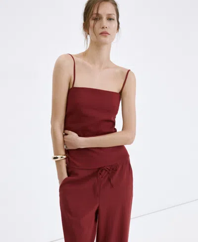 Mango Women's Bow Straight Pants In Brown