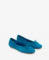 Mango Cap Toe Suede Ballet Flat In Blue