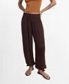 Mango Balloon Trousers With Bows Chocolate In Brown
