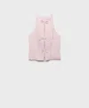 Mango Bow Front Sleeveless Top In Pink