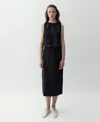 Mango Linen Top With Bows In Black