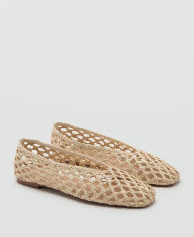 MANGO WOMEN'S BRAIDED BALLET FLATS