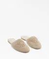 Mango Women's Braided Cotton Slippers In Sand