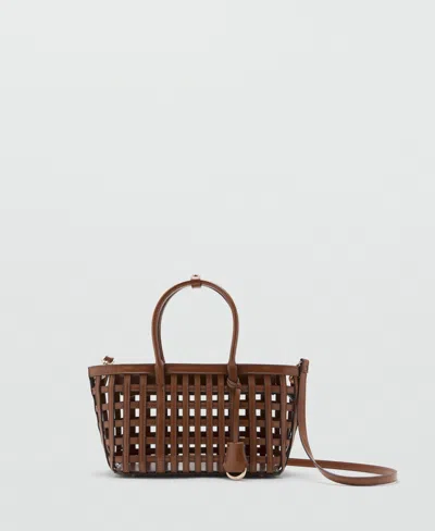 Mango Women's Braided Handbag In Brown