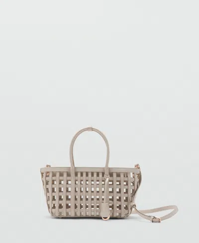 Mango Women's Braided Handbag In White