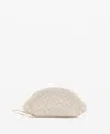 Mango Women's Braided Leather Clutch Bag In White
