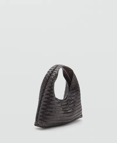 Mango Women's Braided Leather Handbag In Brown