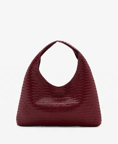 Mango Women's Braided Leather Shoulder Bag