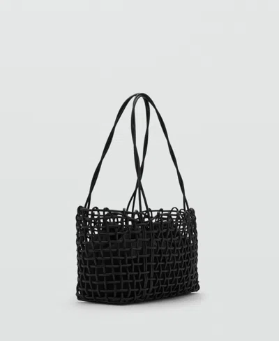 Mango Women's Braided Shoulder Bag In Black