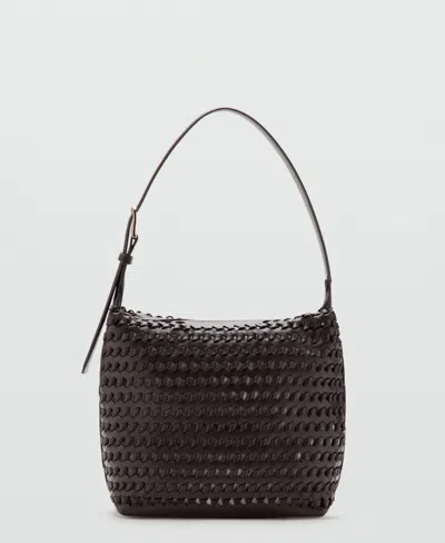 Mango Women's Braided Shoulder Bag In Brown