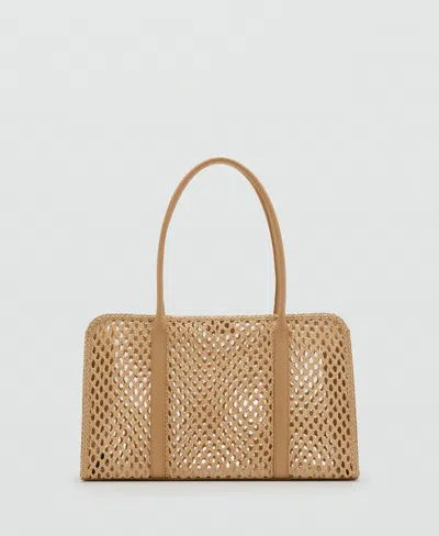 Mango Women's Braided Shoulder Bag In Light Beige