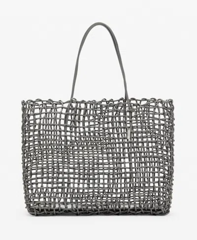 Mango Women's Braided Shoulder Bag In Silver