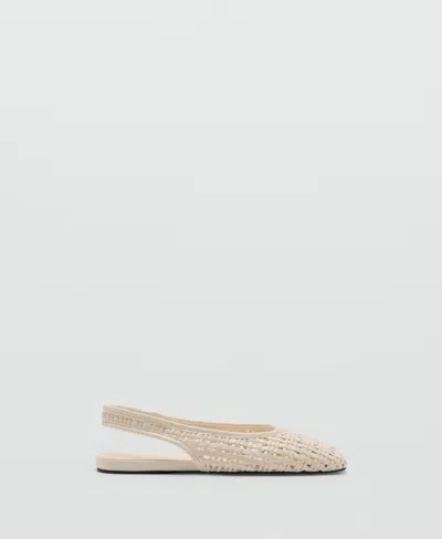 MANGO WOMEN'S BRAIDED SLINGBACK BALLET FLATS
