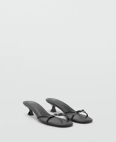 Mango Women's Buckle Detail Heeled Sandals In Black