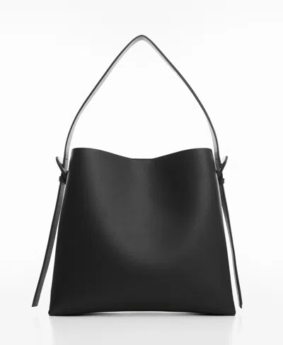 Mango Women's Buckle Detail Shopper Bag In Black