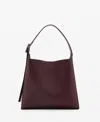 Mango Faux Leather Shopper In Burgundy