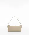 Mango Women's Buckle Detail Shoulder Bag In Light,pastel Grey