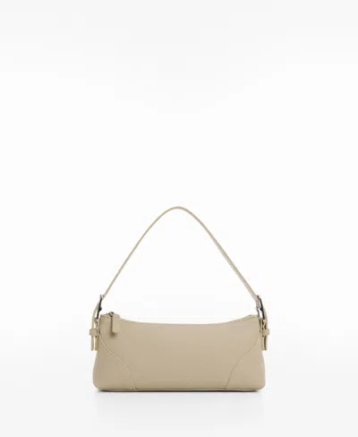 Mango Women's Buckle Detail Shoulder Bag In Light,pastel Grey