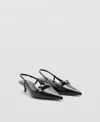 Mango Slingback Heeled Shoes With Buckle Black