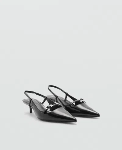 Mango Slingback Heeled Shoes With Buckle Black In Noir