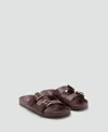 Mango Women's Buckle Flat Sandals In Burgundy
