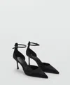 Mango Kitten-heeled Shoes With Ankle Strap Black In Multi