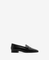 Mango Buckle Leather Moccasins Black In Black