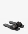 Mango Mule Sandals With Gold Detailing In Black