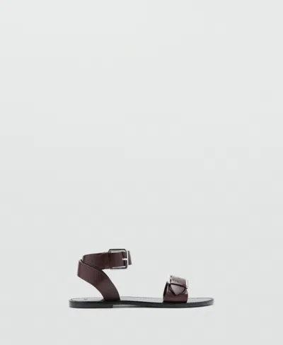 Mango Women's Buckle Leather Sandals In Multi