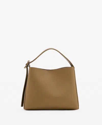 Mango Women's Buckle Mini Shopper Bag In Brown