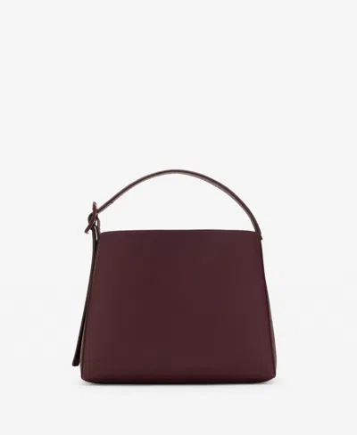 Mango Women's Buckle Mini Shopper Bag In Burgundy