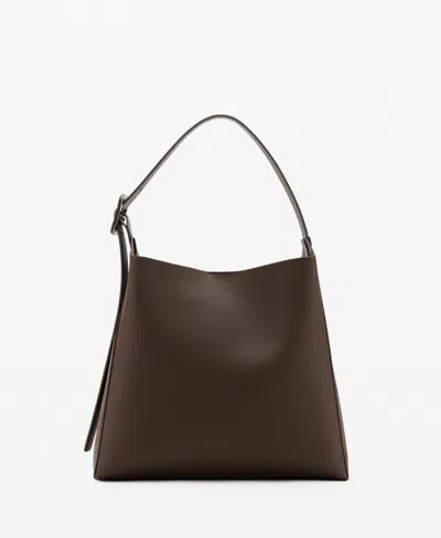 Mango Women's Buckle Shopper Bag In Brown