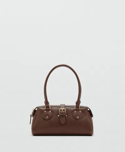 Mango Women's Buckle Shoulder Bag In Brown