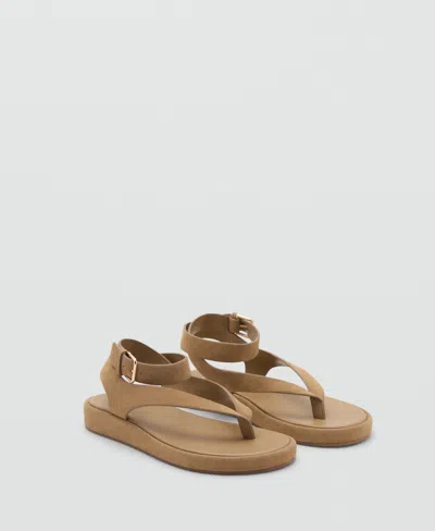 Mango Women's Buckle Split Leather Sandals