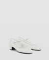 Mango Mesh Shoes With Buckle Strap White In White
