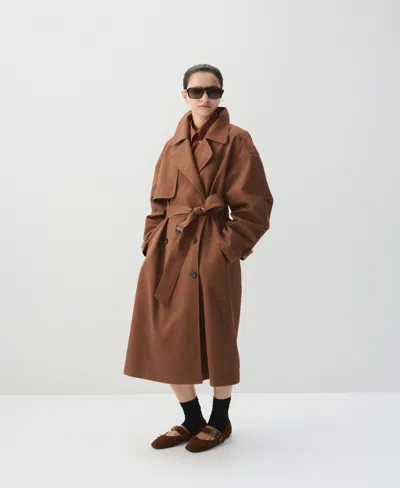 Mango Women's Buckle Suede Ballerina In Brown