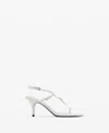 Mango Women's Buckles Leather Heeled Sandals In White