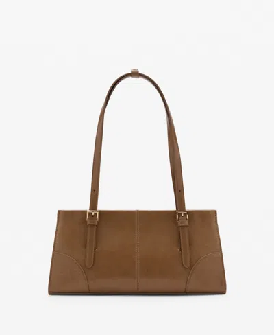 Mango Women's Buckles Shoulder Bag In Leather