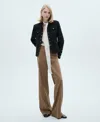 Mango Jacket Pockets With Button Detail Black In Black