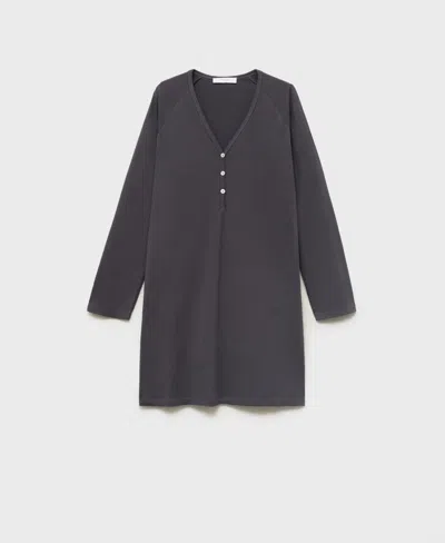 MANGO WOMEN'S BUTTON DETAIL COTTON NIGHTDRESS