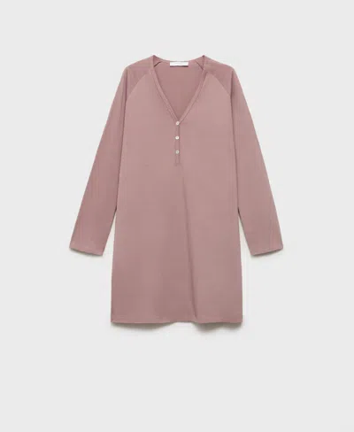 Mango Nuisette Coton Détails Boutons Marron Moyen - Femme - L -  In Pink