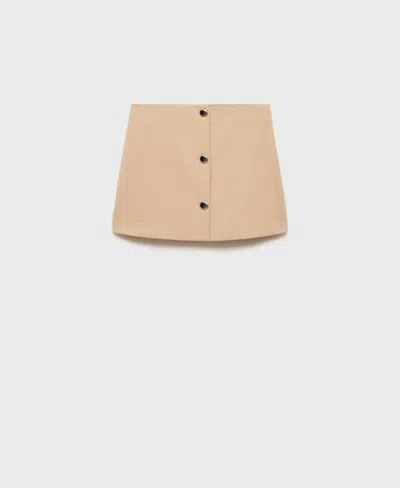 Mango Women's Button Detail Miniskirt In Medium Brown