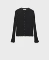 Mango Button Knit Cardigan In Dark Heather Gray