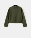 Mango Perkins-neck Sweater With Button In Green