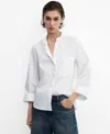 Mango Women's Buttoned Cotton Shirt In Natural White
