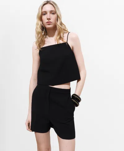 Mango Women's Buttoned Crop Top In Black