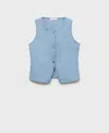 Mango Women's Buttoned Denim Gilet In Blue